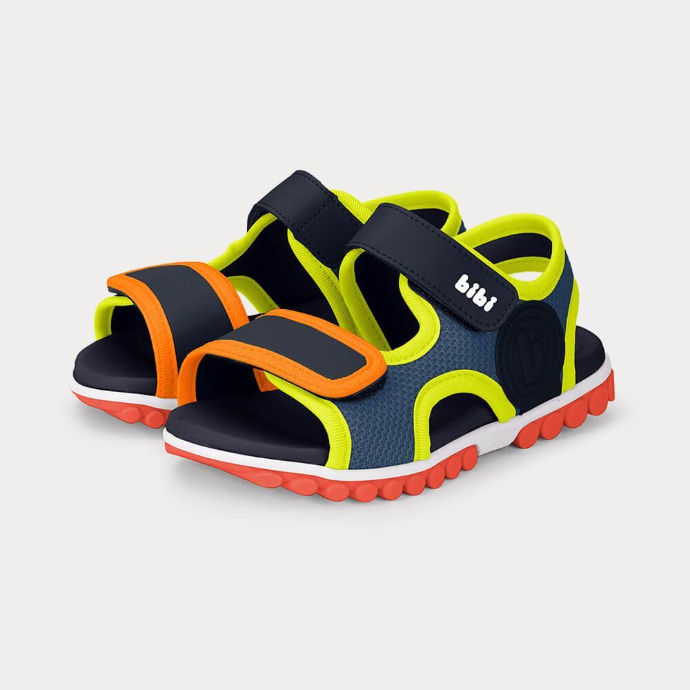 Sandália Infantil Bibi Summer Roller Sport  Azul com Amarelo - 2