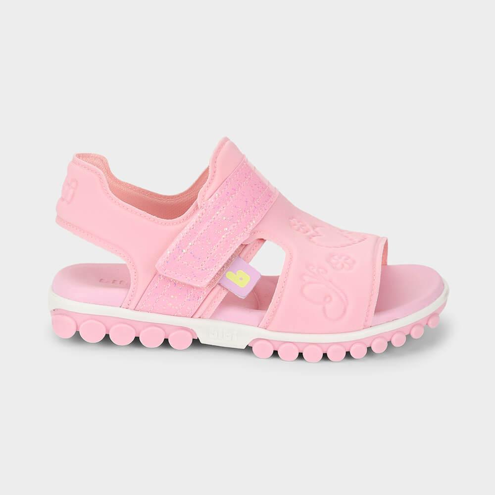 Sandália Infantil Bibi Summer Roller Sport 2.0 Rosa de Flores - 1