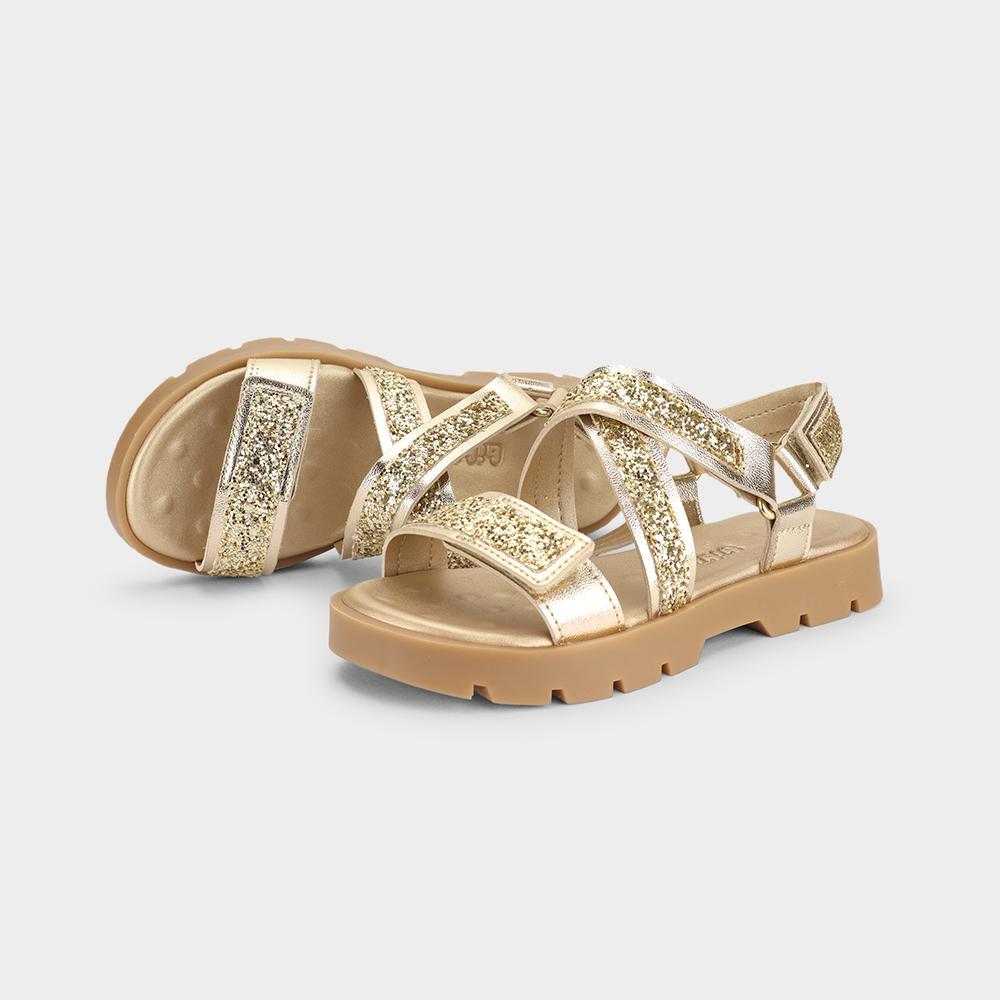 Sandália Infantil Bibi Plataforma 2.0 Dourada com Glitter - 2