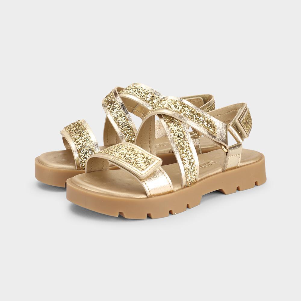 Sandália Infantil Bibi Plataforma 2.0 Dourada com Glitter - 3