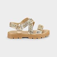 Sandália Infantil Bibi Plataforma 2.0 Dourada com Glitter - 1