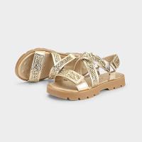 Sandália Infantil Bibi Plataforma 2.0 Dourada com Glitter - 2