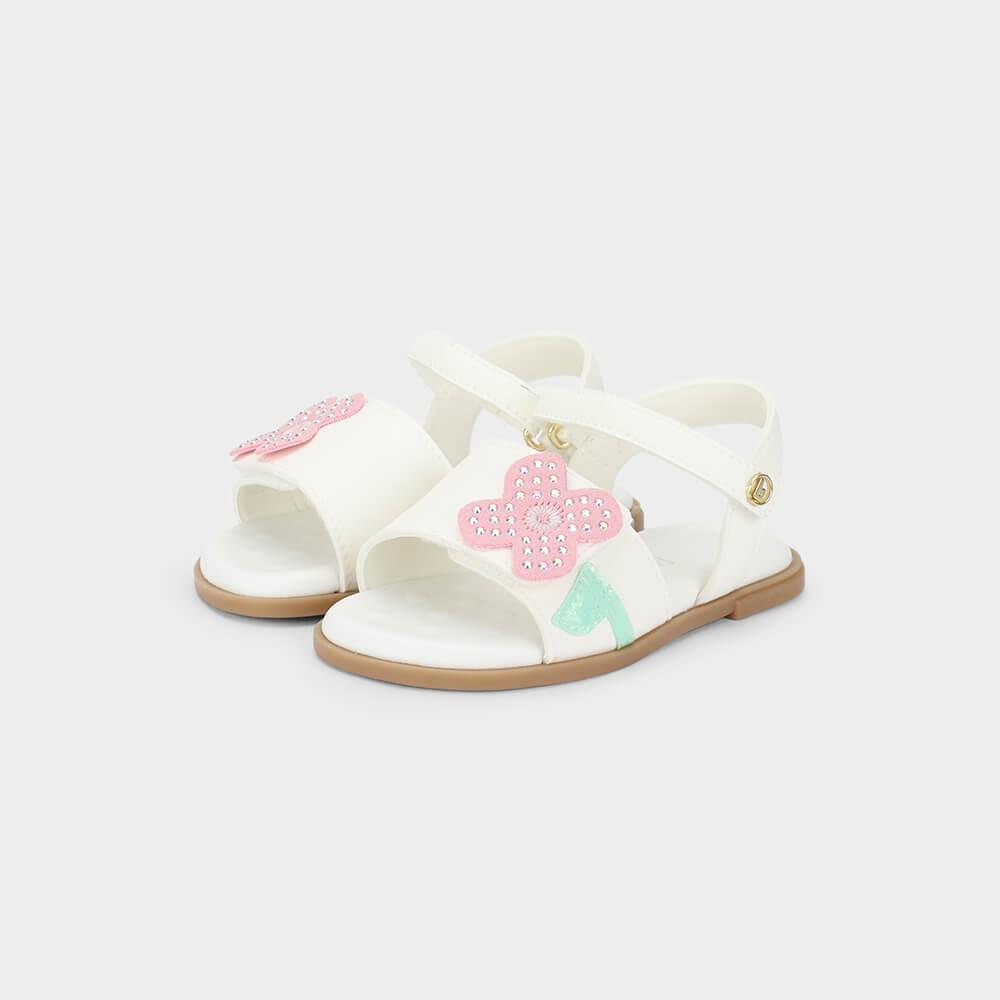 Sandália Infantil Bibi Shine Mini Branca de Flor - 2