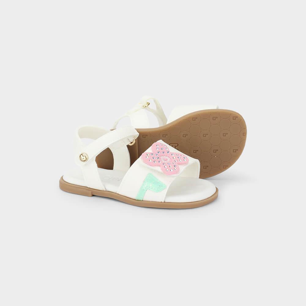 Sandália Infantil Bibi Shine Mini Branca de Flor - 4