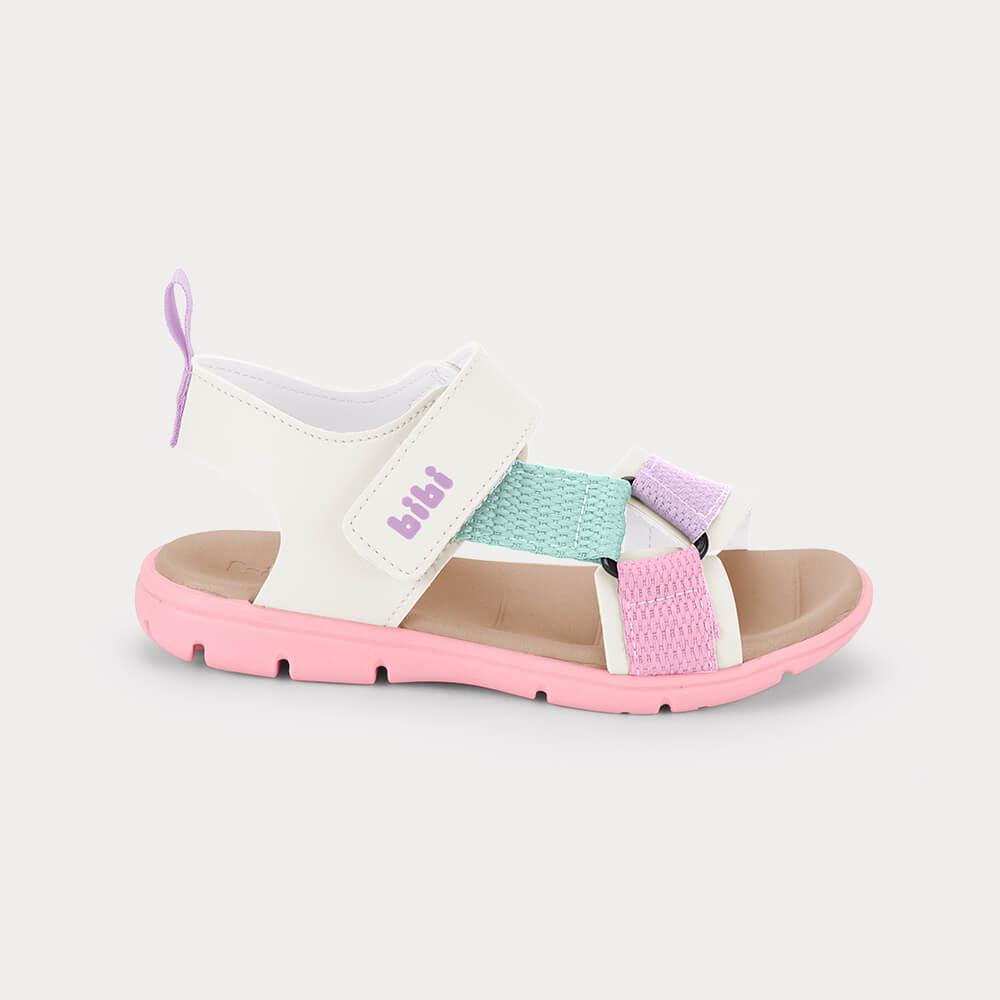 Sandália Infantil Bibi Sandals Kids Rosa com Bege - 1
