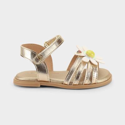 Sandália Infantil Bibi Shine Mini Dourada com Flor 1233147 20