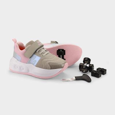 Tênis de Rodinhas Infantil Bibi Skatenis Cinza com Rosa 1243038 32