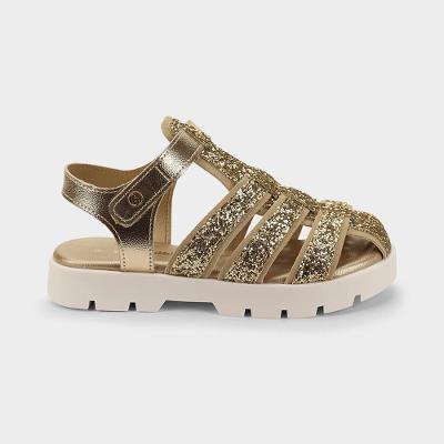Sandália Infantil Bibi Plataforma 2.0 Dourada com Glitter 1261067 28