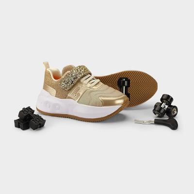 Tênis de Rodinhas Infantil Bibi Skatenis Dourado  36