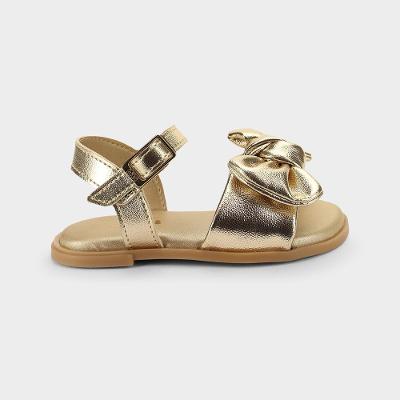 Sandália Infantil Bibi Shine Mini Dourada com Laço 20