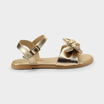 Sandália Infantil Bibi Shine Kids Dourada com Laço 28
