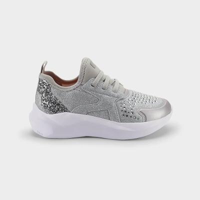 Tênis Infantil Bibi Evolution 2.0 Prata com Glitter