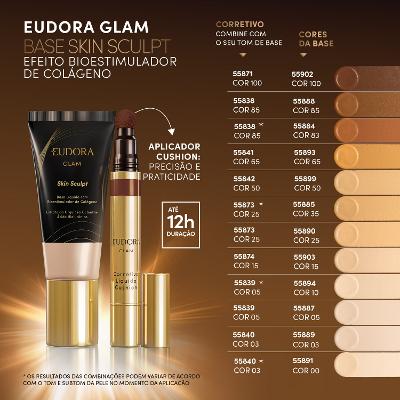 Eudora Glam Skin Sculpt Base Líquida Semi Matte Cor 65 30ml