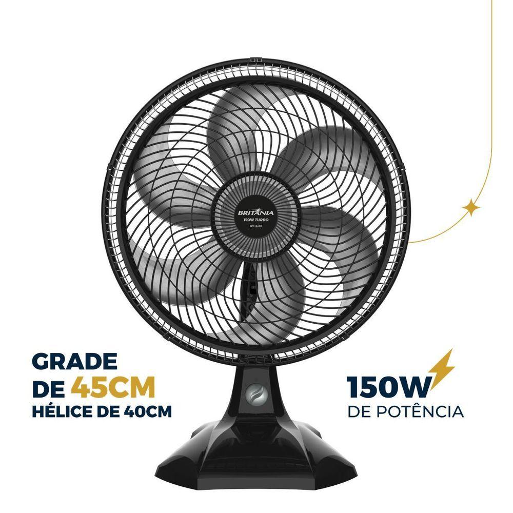 Ventilador Britânia 2 em 1 Maxx Force Turbo 150W BVT400 - 4