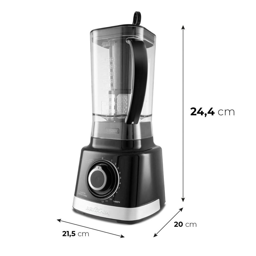 Liquidificador Britânia Fortis Turbo 1400W 3L Preto BLQ1300P - 6
