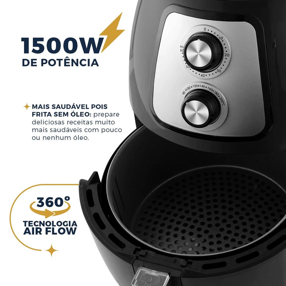Air Fryer Britânia 4L Revestimento Antiaderente 1500W BFR21P - 2