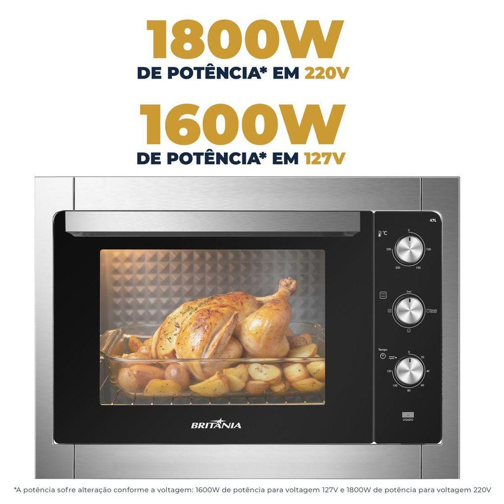 Forno Elétrico de Embutir Britânia 47 Litros BFE47P 2 Resistências - 4