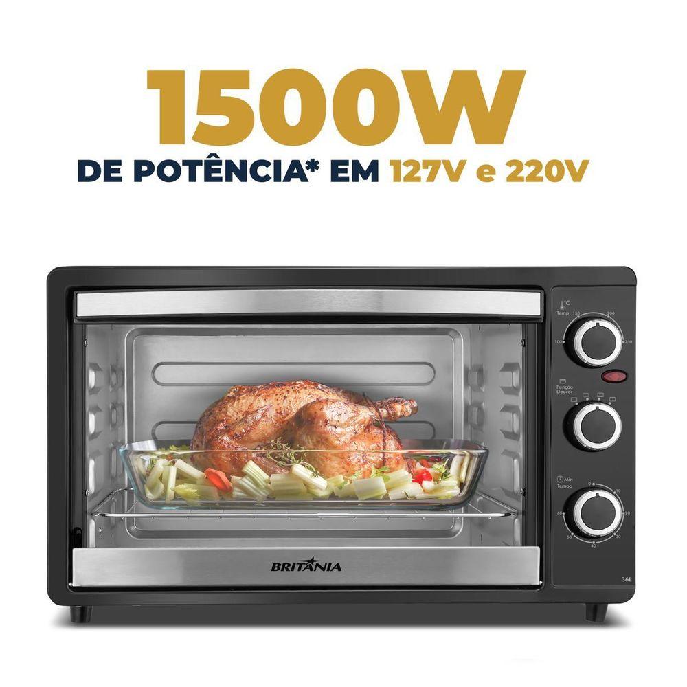 Forno Elétrico Britânia 36L Dupla Resistência 1500W BFE41P - 5