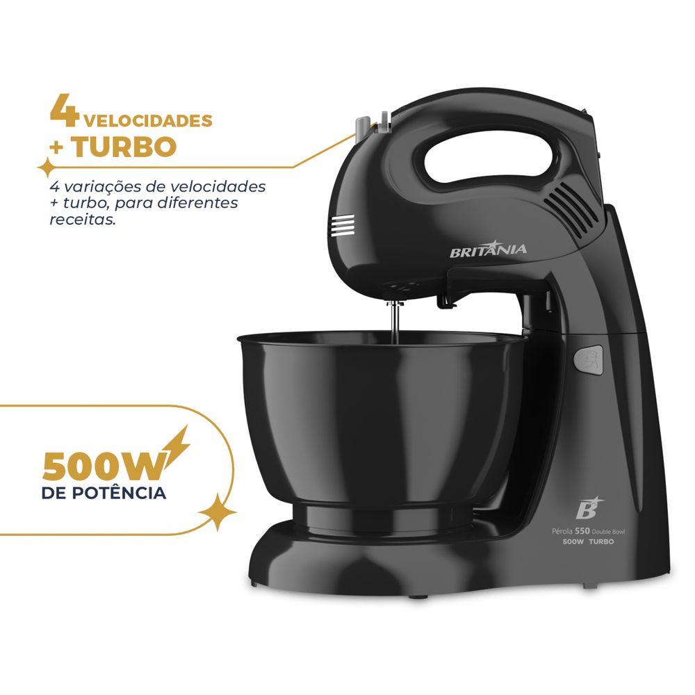 Batedeira Britânia 500W 4 velocidades Pérola 550 Double Bowl - 2