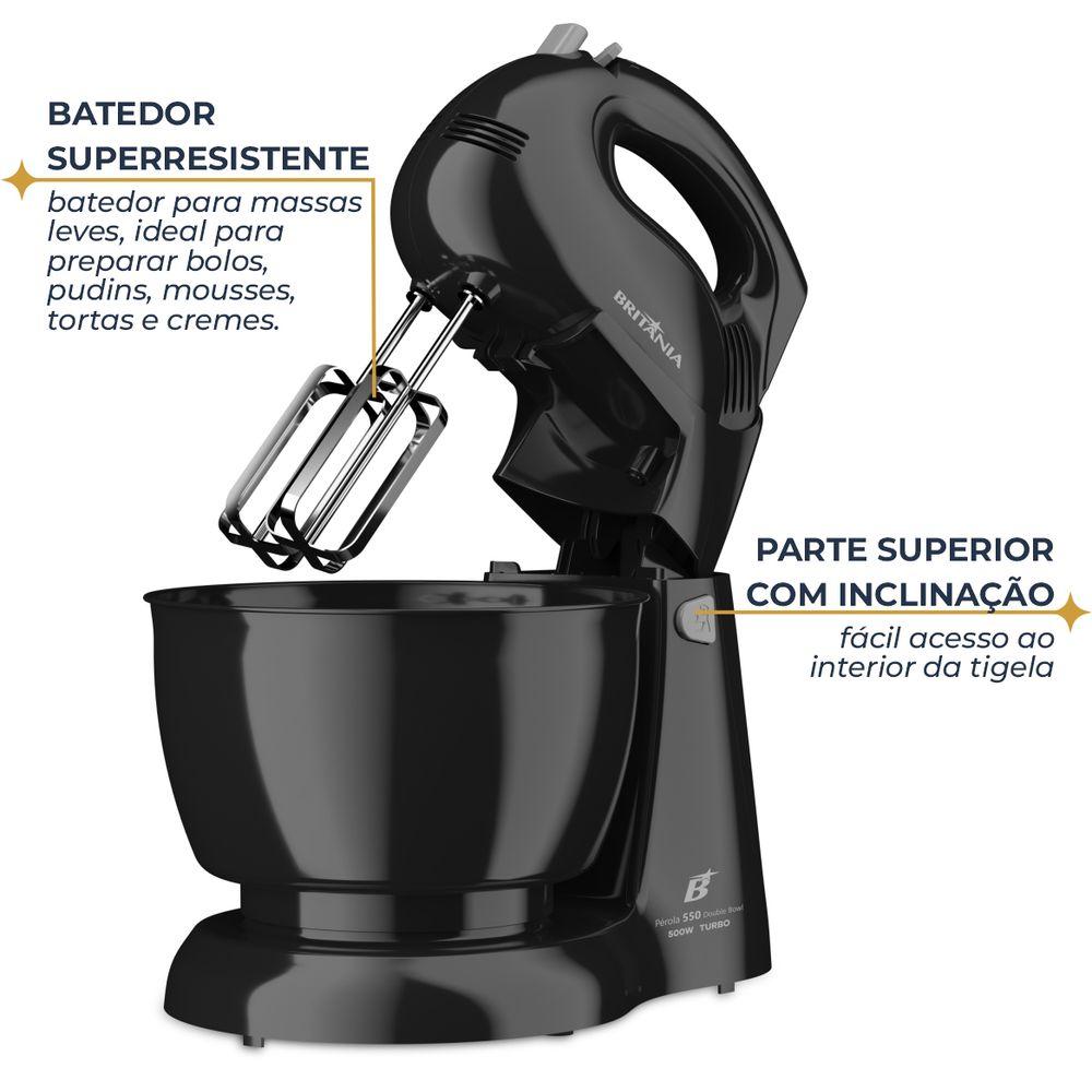 Batedeira Britânia 500W 4 velocidades Pérola 550 Double Bowl - 4