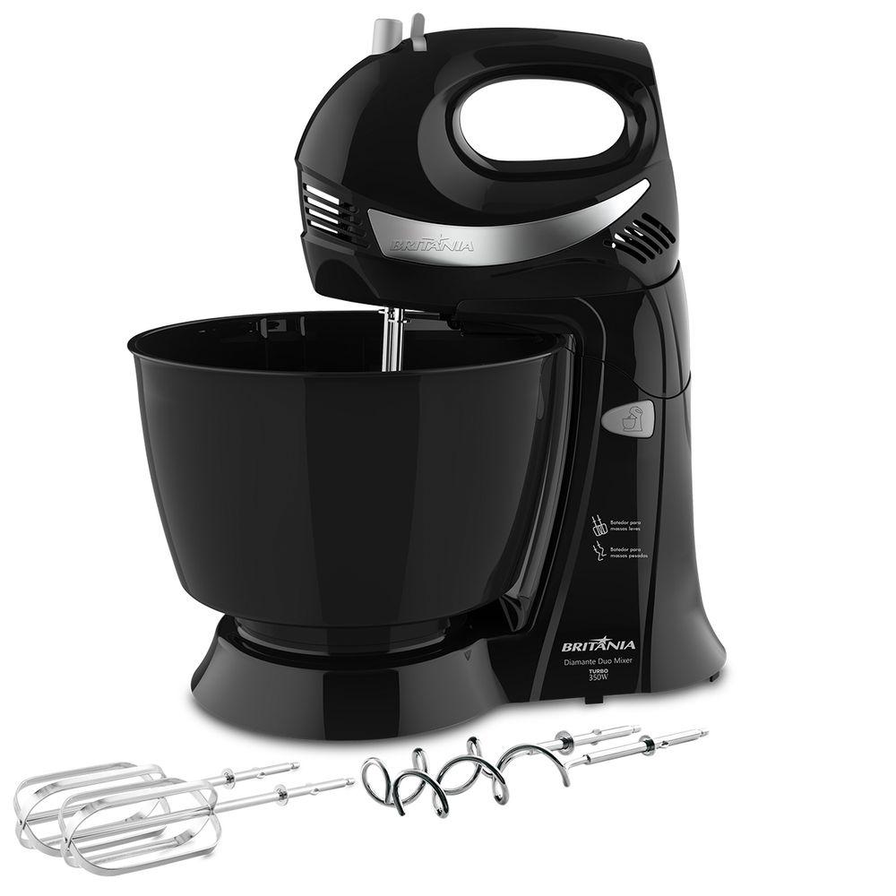 Batedeira Britânia Diamante Duo Mixer Turbo PR 4,3L 350W - 1
