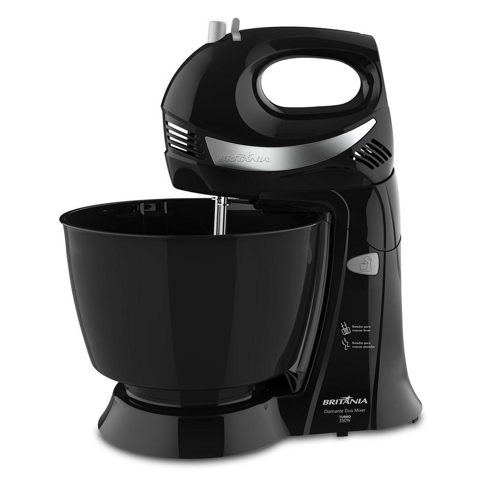 Batedeira Britânia Diamante Duo Mixer Turbo PR 4,3L 350W - 2