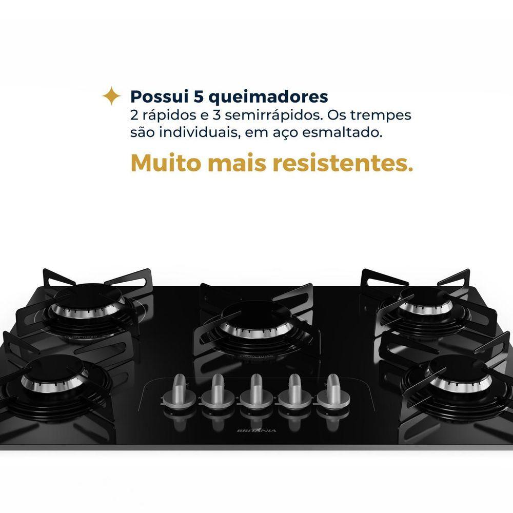 Cooktop a Gás Britânia 5 Bocas BCT5P - 3