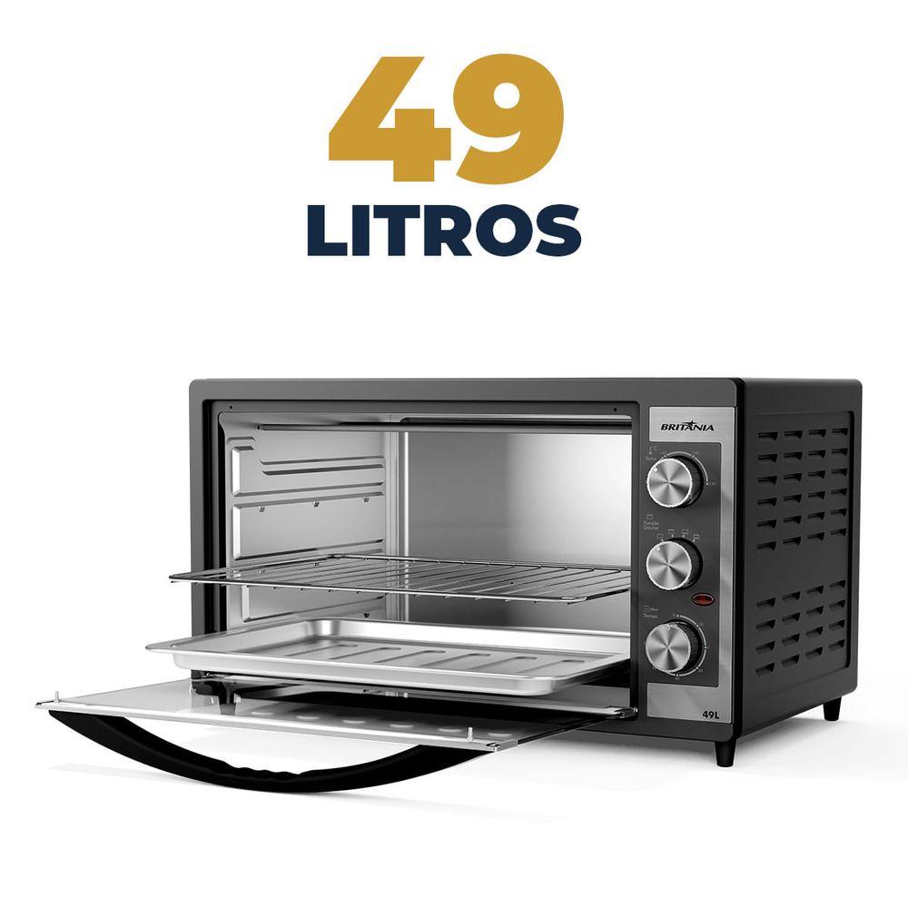 Forno Elétrico Britânia 49L Preto Dupla Resistência BFE49 - 3