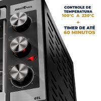Forno Elétrico Britânia 49L Preto Dupla Resistência BFE49