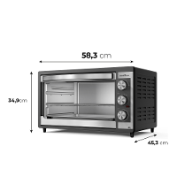 Forno Elétrico Britânia 49L Preto Dupla Resistência BFE49 - 6