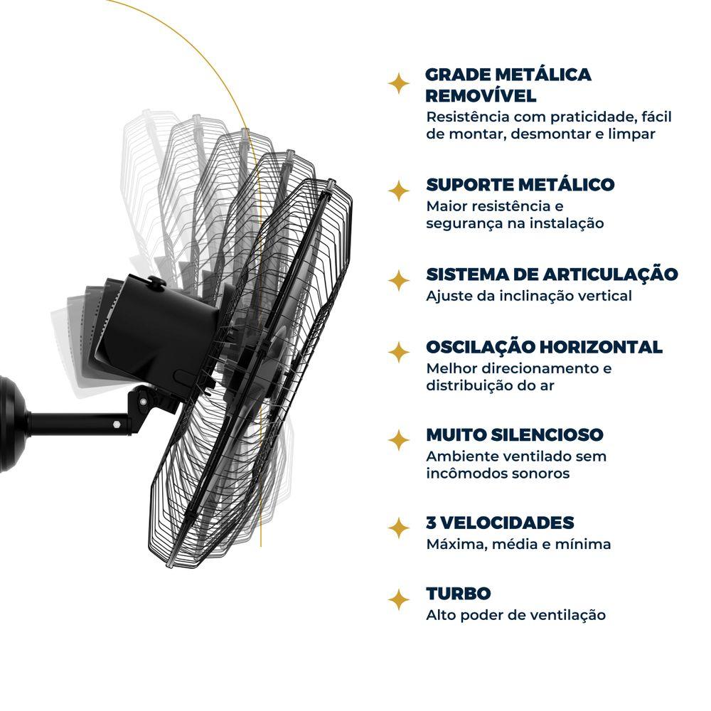 Ventilador de Parede Britânia 60cm 8 Pás Turbo BVT675 - 7