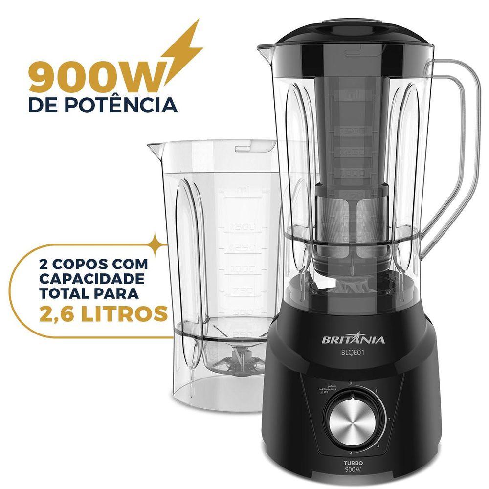 Liquidificador Britânia BLQE01 2 copos 2,6L 900W - 4
