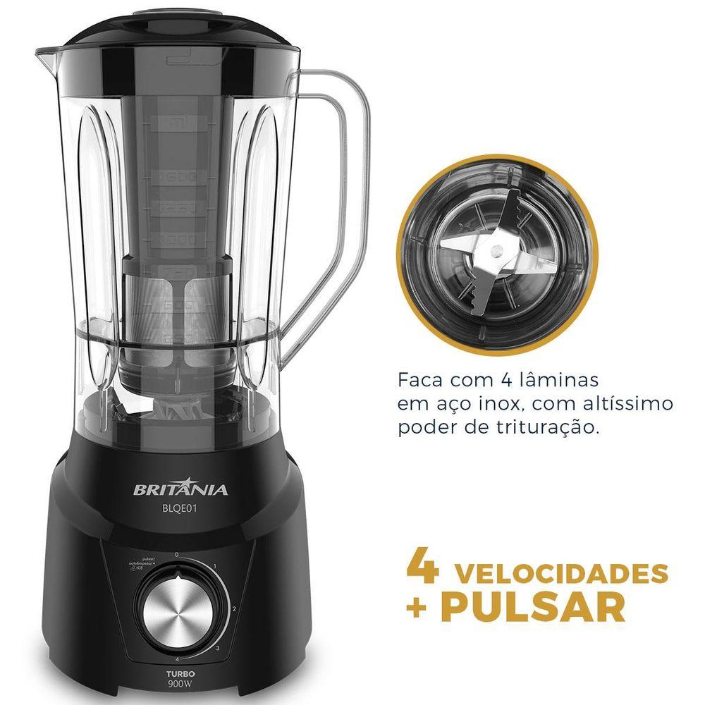 Liquidificador Britânia BLQE01 2 copos 2,6L 900W - 5