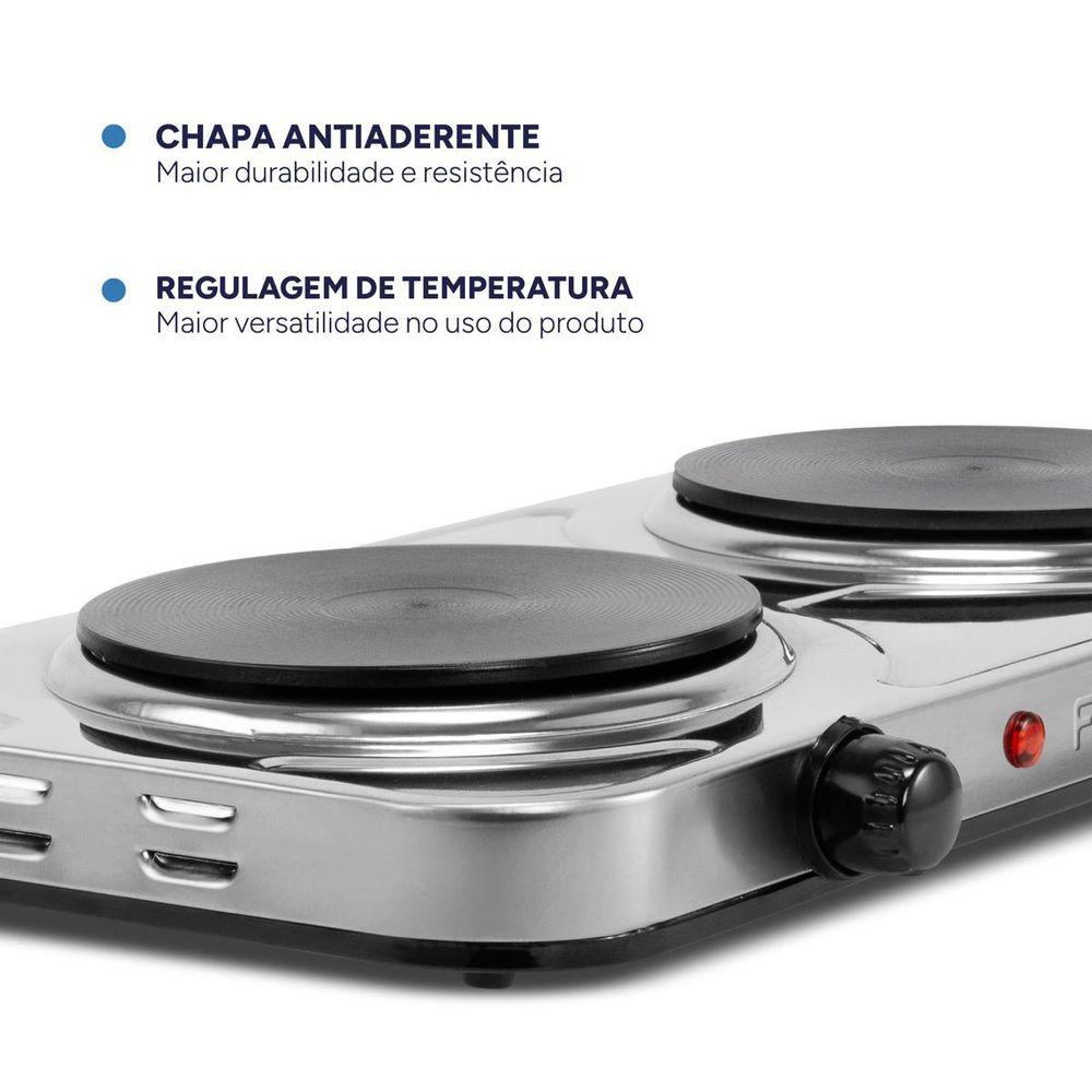 Fogão Elétrico Fama FFG01 Inox 2 Bocas 2000W - 5