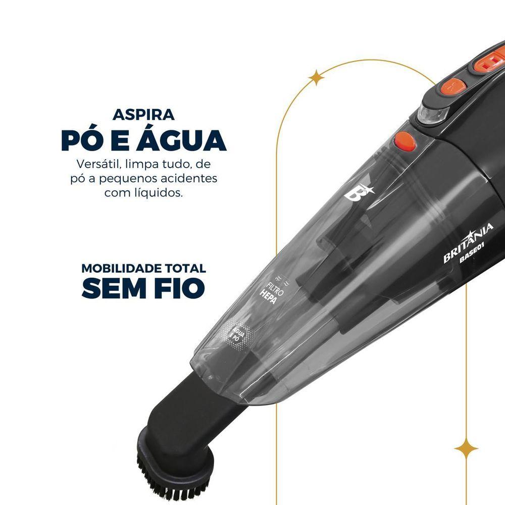 Aspirador de Pó Portátil Britânia Pó Água Bivolt 60W BASE01 - 1