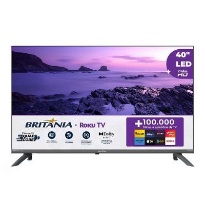 Smart TV 40" Britânia LED Roku TV Dolby Audio BTV40E3ERSGB