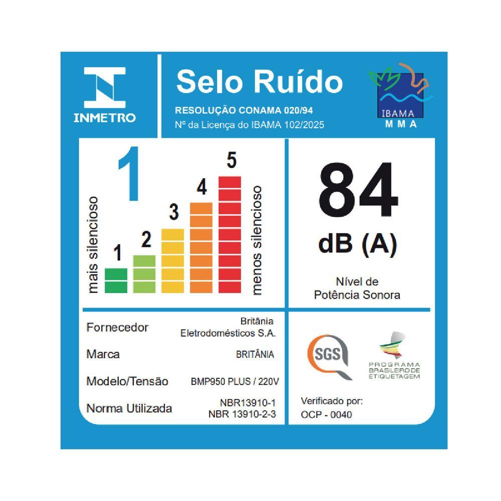 Multiprocessador Britânia 2 em 1 Compacto 300W BMP950 Plus - 6