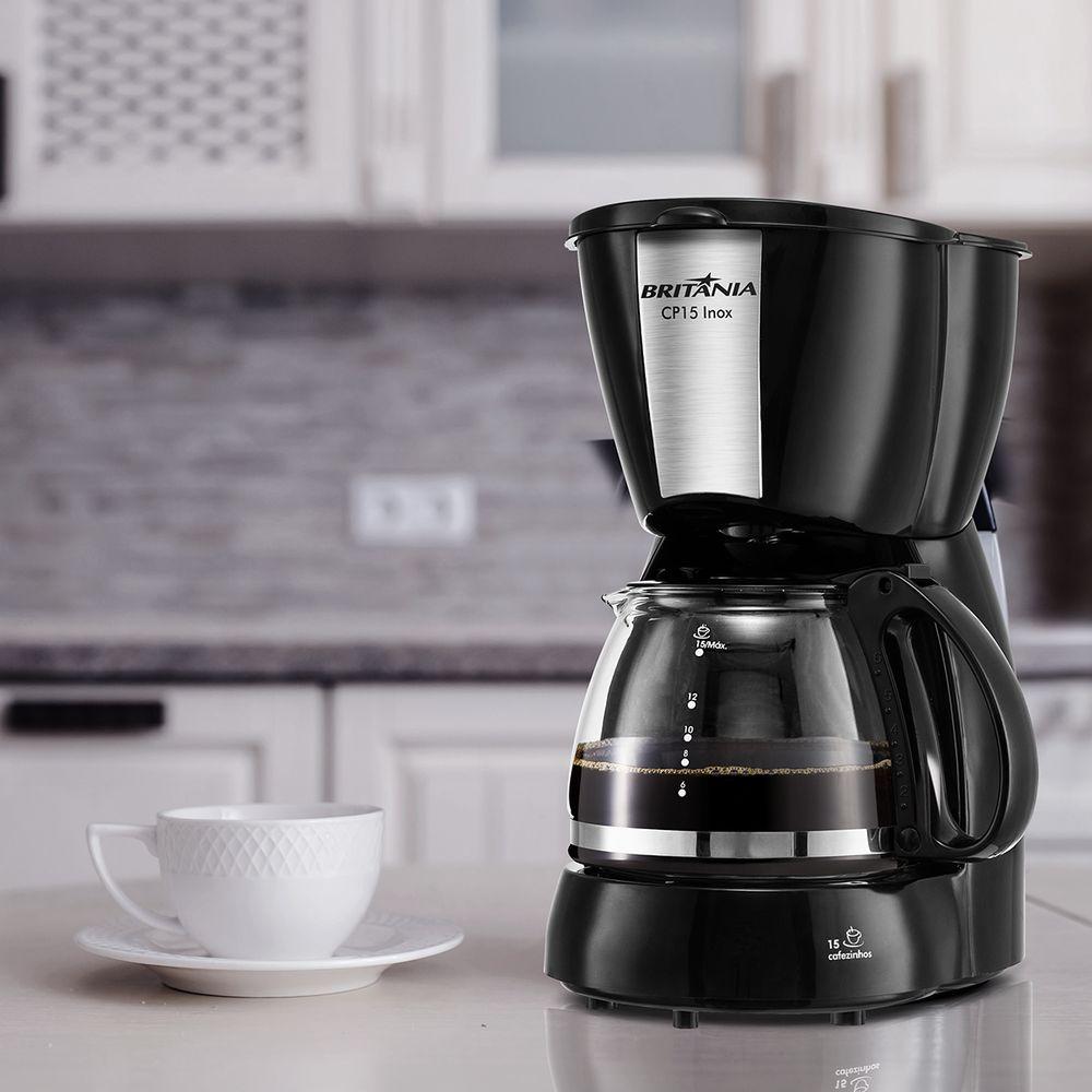 Cafeteira Britânia CP15 Vidro Preto com Inox - 6