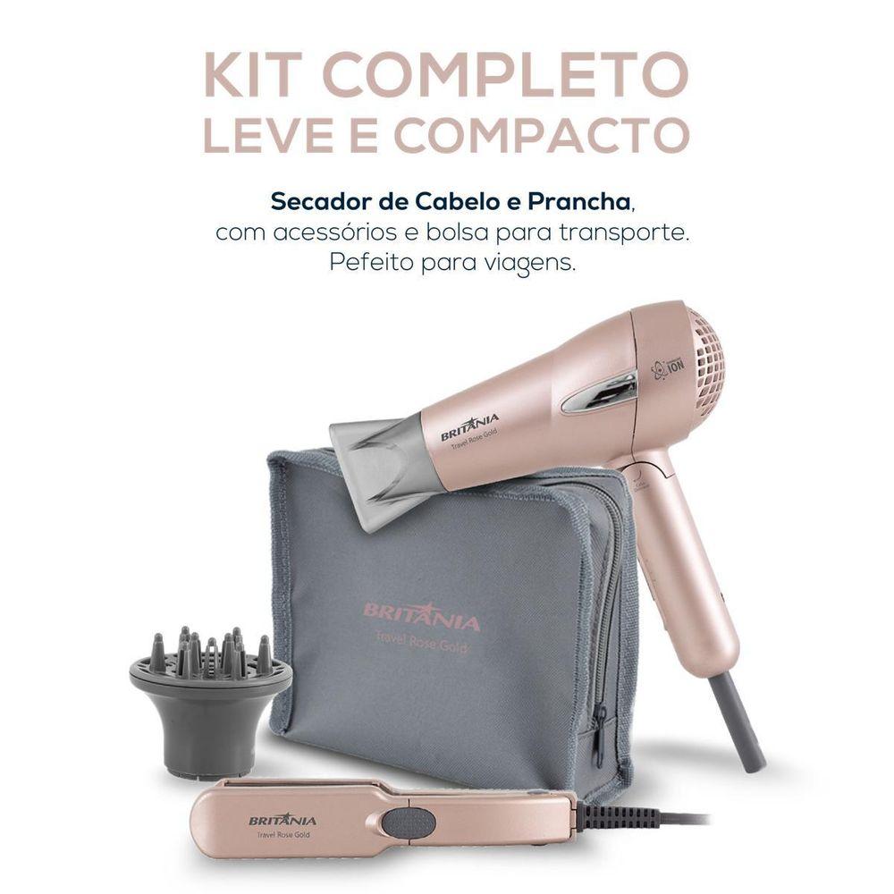 Kit Britânia Travel Rose Gold  - Secador + Prancha - 2
