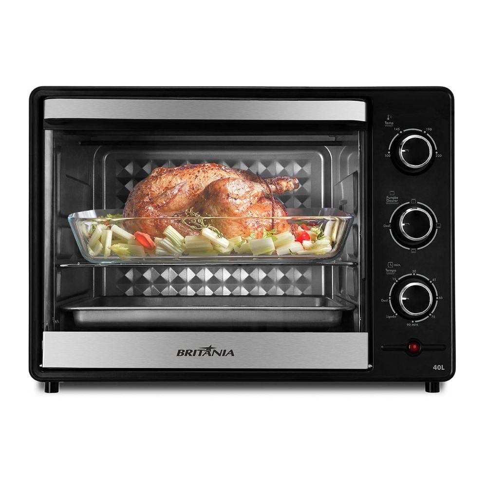Forno Elétrico Britânia 40L Preto Multifunções 1500W BFE45PI - 1