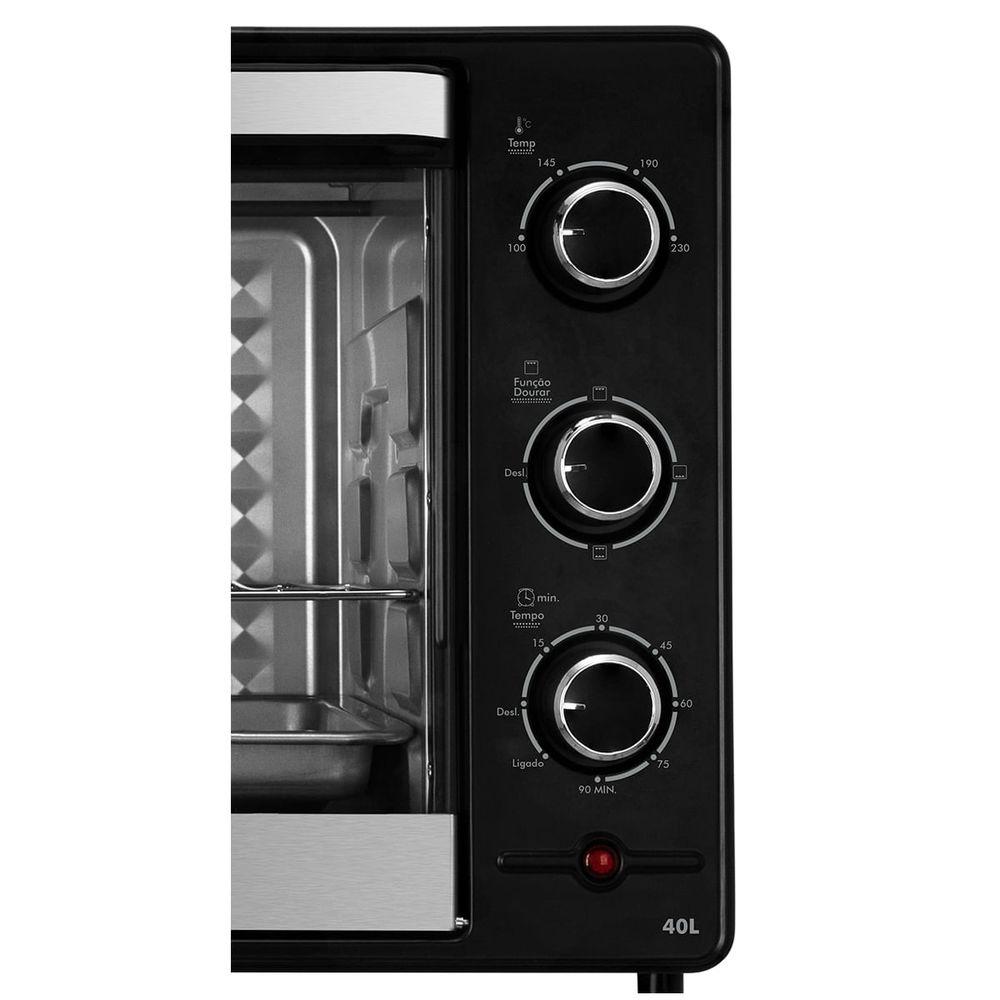 Forno Elétrico Britânia 40L Preto Multifunções 1500W BFE45PI - 4