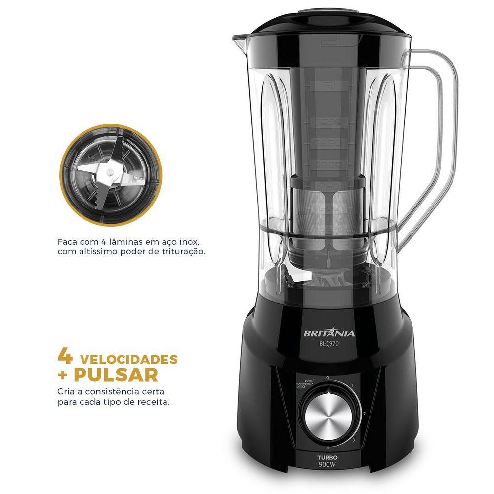 Liquidificador Britânia BLQ970P Turbo 900W - 5
