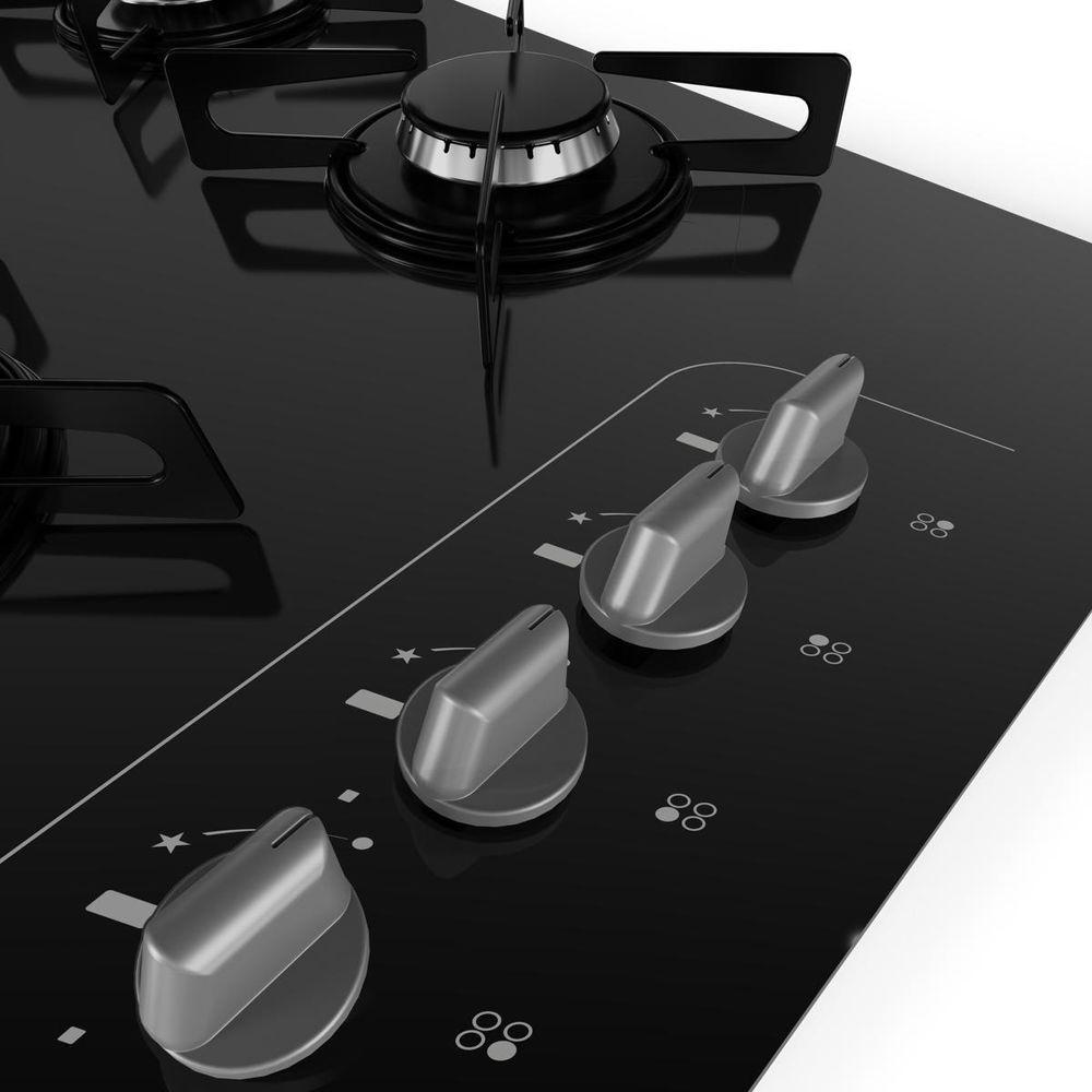 Cooktop a Gás Britânia 4 Queimadores Vidro 8mm BCT4P Bivolt - 8