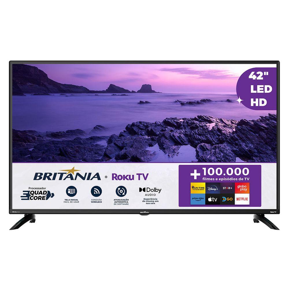 Smart TV 42” Britânia LED Roku TV Dolby Audio BTV42G6FR2CP - 1