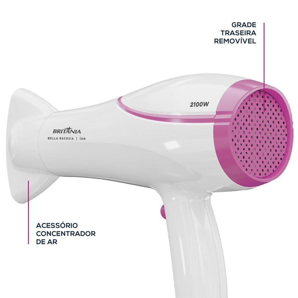 Secador de Cabelos Britânia 2100W Bivolt BELLA BSCE21A - 6