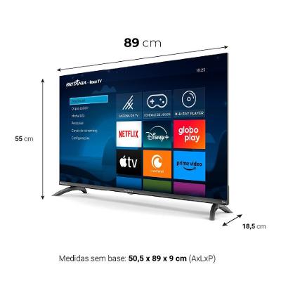 Smart TV 40” Britânia BTV40M9GR2CGB Roku TV LED Dolby Audio
