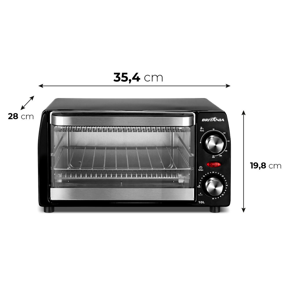 Forno Elétrico Britânia 10L Preto 2 Resistências 1050W BFE11 - 6