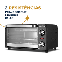 Forno Elétrico Britânia 10L Preto 2 Resistências 1050W BFE11 - 3
