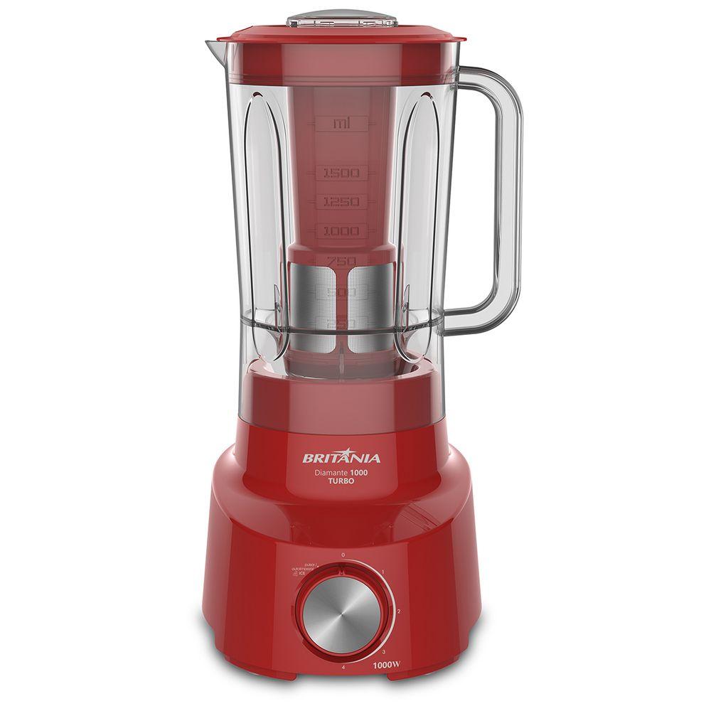 Liquidificador Britânia BLQ Diamante Turbo 1000W Vermelho - 2