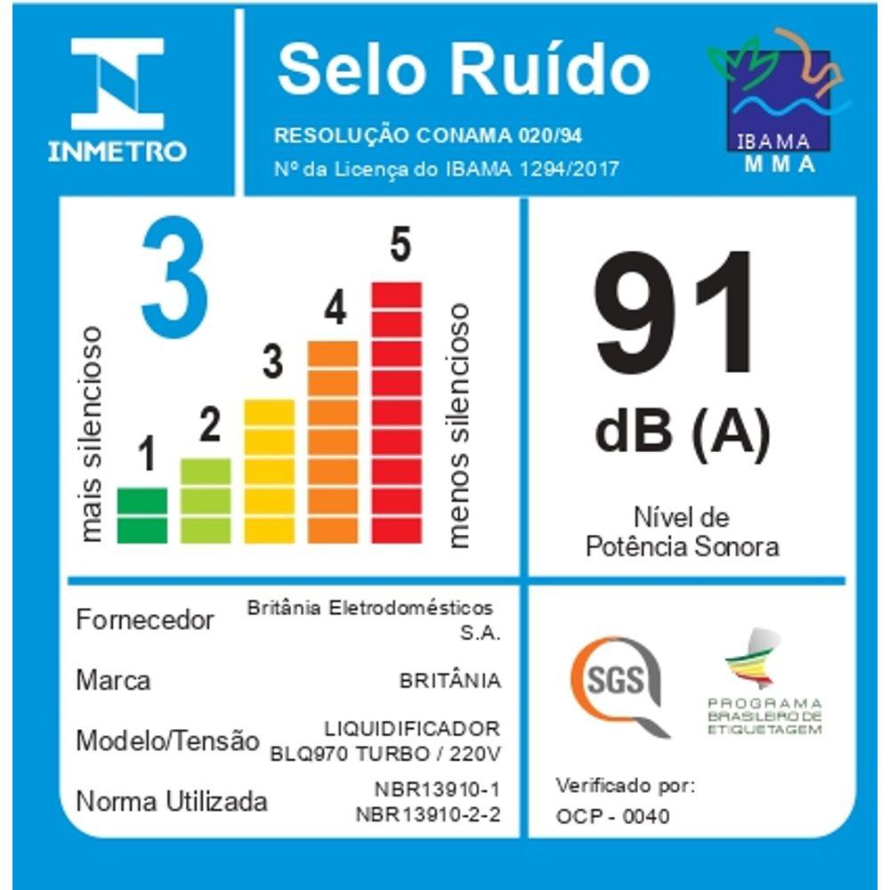 Liquidificador Britânia BLQ970B Turbo 900W - 4